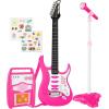 imageBest Choice Products 19in Kids Toy Guitar Pretend Play Musical Instrument Toy for Toddlers wMic Stand 8 Demo Songs Lights amp Sounds  Pink275in