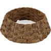 imageBest Choice Products 24in Christmas Tree Collar Woven Hyacinth 3Piece Holiday Rattan Tree Skirt Accessory for Home wCord CutOut  Transparent WhiteChestnut  Basket Weave