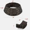 imageBest Choice Products 24in Christmas Tree Collar Woven Hyacinth 3Piece Holiday Rattan Tree Skirt Accessory for Home wCord CutOut  Transparent WhiteEspresso  Basket Weave
