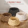 imageBest Choice Products 24in Christmas Tree Collar Woven Hyacinth 3Piece Holiday Rattan Tree Skirt Accessory for Home wCord CutOut  Transparent WhiteNatural  Basket Weave