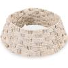 imageBest Choice Products 24in Christmas Tree Collar Woven Hyacinth 3Piece Holiday Rattan Tree Skirt Accessory for Home wCord CutOut  Transparent WhiteTransparent White  Basket Weave