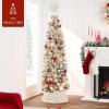 imageBest Choice Products 24in Christmas Tree Collar Woven Hyacinth 3Piece Holiday Rattan Tree Skirt Accessory for Home wCord CutOut  Transparent WhiteTransparent White  Basket Weave