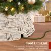 imageBest Choice Products 24in Christmas Tree Collar Woven Hyacinth 3Piece Holiday Rattan Tree Skirt Accessory for Home wCord CutOut  Transparent WhiteTransparent White  Basket Weave