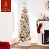 imageBest Choice Products 24in Christmas Tree Collar Woven Hyacinth 3Piece Holiday Rattan Tree Skirt Accessory for Home wCord CutOut  Transparent WhiteTransparent White  Basket Weave