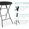 imageBest Choice Products 32in Bar Height Folding Table Round Indoor Outdoor Accessory for Patio Backyard Dining Room Events wThick Table Top Metal Frame Locking Legs 330lb Weight Capacity  White  Bar Height Indoor Outdoor Patio Backyard Dining Room EventsBlack
