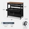 imageBest Choice Products 36in Large Rolling Kitchen Island Cart 2Door Cabinet 2 Drawers PullOut Shelf Power Outlet Hooks amp Swivel Lockable Wheels  Forest GreenBlack