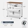imageBest Choice Products 36in Large Rolling Kitchen Island Cart 2Door Cabinet 2 Drawers PullOut Shelf Power Outlet Hooks amp Swivel Lockable Wheels  Forest GreenWhite