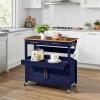 imageBest Choice Products 36in Large Rolling Kitchen Island Cart 2Door Cabinet 2 Drawers PullOut Shelf Power Outlet Hooks amp Swivel Lockable Wheels  Forest GreenMidnight Blue