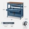 imageBest Choice Products 36in Large Rolling Kitchen Island Cart 2Door Cabinet 2 Drawers PullOut Shelf Power Outlet Hooks amp Swivel Lockable Wheels  Forest GreenSlate Blue