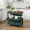 imageBest Choice Products 36in Large Rolling Kitchen Island Cart 2Door Cabinet 2 Drawers PullOut Shelf Power Outlet Hooks amp Swivel Lockable Wheels  Forest GreenForest Green