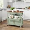 imageBest Choice Products 36in Large Rolling Kitchen Island Cart 2Door Cabinet 2 Drawers PullOut Shelf Power Outlet Hooks amp Swivel Lockable Wheels  Forest GreenPistachio Green