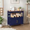 imageBest Choice Products 36in Large Rolling Kitchen Island Cart 2Door Cabinet 2 Drawers PullOut Shelf Power Outlet Hooks amp Swivel Lockable Wheels  Forest GreenMidnight Blue