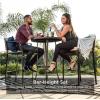 imageBest Choice Products 3Piece Patio Bar Table Set Outdoor Wicker Bar Height Bistro Furniture for Backyard Poolside Balcony wBarstools Cushions Steel Frame  BrownBeigeBrownBeige