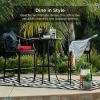 imageBest Choice Products 3Piece Patio Bar Table Set Outdoor Wicker Bar Height Bistro Furniture for Backyard Poolside Balcony wBarstools Cushions Steel Frame  BrownBeigeBrownRed