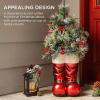 imageBest Choice Products 40in Santa Boots with PreDecorated Christmas Tree Greenery Decoration for Home amp Office HandPainted Frosted Tips BatteryOperated Lights