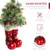 imageBest Choice Products 40in Santa Boots with PreDecorated Christmas Tree Greenery Decoration for Home amp Office HandPainted Frosted Tips BatteryOperated Lights