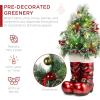 imageBest Choice Products 40in Santa Boots with PreDecorated Christmas Tree Greenery Decoration for Home amp Office HandPainted Frosted Tips BatteryOperated Lights