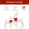 imageBest Choice Products 4ft 3Piece 2D Lighted Christmas Deer Family Set Large Outdoor Yard Reindeer Holiday Decoration with 175 LED Lights Stakes Zip Ties  GoldWhite