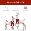 imageBest Choice Products 4ft 3Piece 2D Lighted Christmas Deer Family Set Large Outdoor Yard Reindeer Holiday Decoration with 175 LED Lights Stakes Zip Ties  GoldRattan