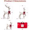 imageBest Choice Products 4ft 3Piece 2D Lighted Christmas Deer Family Set Large Outdoor Yard Reindeer Holiday Decoration with 175 LED Lights Stakes Zip Ties  GoldRattan