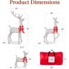 imageBest Choice Products 4ft 3Piece 2D Lighted Christmas Deer Family Set Large Outdoor Yard Reindeer Holiday Decoration with 175 LED Lights Stakes Zip Ties  GoldSilver
