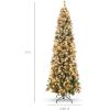 imageBest Choice Products 9ft PreLit Pencil Christmas Tree Partially Flocked PreDecorated for Home Skinny Frosted Holiday Tree w 1298 Tips 460 Lights Pine Cones Metal Hinges amp Base9ft