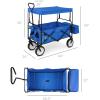 imageBest Choice Products Collapsible Folding Outdoor Utility Wagon with Canopy Garden Cart for Beach Picnic Camping Tailgates wRemovable Canopy Detachable Pockets 150lb Weight Capacity  BlueBlue