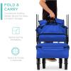 imageBest Choice Products Collapsible Folding Outdoor Utility Wagon with Canopy Garden Cart for Beach Picnic Camping Tailgates wRemovable Canopy Detachable Pockets 150lb Weight Capacity  BlueBlue