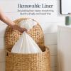 imageBest Choice Products Half Moon Laundry Hamper wLid Woven Half Round Laundry Basket wRemovable Liner amp Bultin Handles for Bathroom Bedroom amp Laundry Room  NaturalNatural