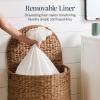 imageBest Choice Products Half Moon Laundry Hamper wLid Woven Half Round Laundry Basket wRemovable Liner amp Bultin Handles for Bathroom Bedroom amp Laundry Room  NaturalChestnut