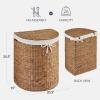 imageBest Choice Products Half Moon Laundry Hamper wLid Woven Half Round Laundry Basket wRemovable Liner amp Bultin Handles for Bathroom Bedroom amp Laundry Room  NaturalChestnut