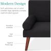 imageBest Choice Products MidCentury Modern Upholstered Futon Convertible Folding Sofa Bed Small Couch wRounded Armrests 2 Cupholders  BlackBlack