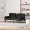 imageBest Choice Products MidCentury Modern Upholstered Futon Convertible Folding Sofa Bed Small Couch wRounded Armrests 2 Cupholders  BlackBlack