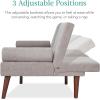 imageBest Choice Products MidCentury Modern Upholstered Futon Convertible Folding Sofa Bed Small Couch wRounded Armrests 2 Cupholders  BlackGrey