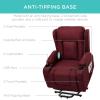 imageBest Choice Products Modern Linen Electric Power Lift Chair Recliner Massage Chair Adjustable Furniture for Back Legs w 3 Positions USB Port Heat Cupholders EasytoReach Button  BlackBurgundy