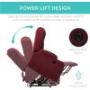 imageBest Choice Products Modern Linen Electric Power Lift Chair Recliner Massage Chair Adjustable Furniture for Back Legs w 3 Positions USB Port Heat Cupholders EasytoReach Button  BlackBurgundy