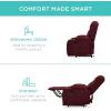 imageBest Choice Products Modern Linen Electric Power Lift Chair Recliner Massage Chair Adjustable Furniture for Back Legs w 3 Positions USB Port Heat Cupholders EasytoReach Button  BlackBurgundy