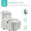 imageBest Choice Products Modern Linen Electric Power Lift Chair Recliner Massage Chair Adjustable Furniture for Back Legs w 3 Positions USB Port Heat Cupholders EasytoReach Button  BlackIvory