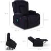imageBest Choice Products Modern Linen Electric Power Lift Chair Recliner Massage Chair Adjustable Furniture for Back Legs w 3 Positions USB Port Heat Cupholders EasytoReach Button  BlackBlack
