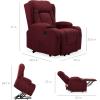 imageBest Choice Products Modern Linen Electric Power Lift Chair Recliner Massage Chair Adjustable Furniture for Back Legs w 3 Positions USB Port Heat Cupholders EasytoReach Button  BlackBurgundy