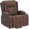 imageBest Choice Products Modern Linen Electric Power Lift Chair Recliner Massage Chair Adjustable Furniture for Back Legs w 3 Positions USB Port Heat Cupholders EasytoReach Button  BlackBrown