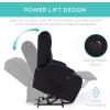 imageBest Choice Products Modern Linen Electric Power Lift Chair Recliner Massage Chair Adjustable Furniture for Back Legs w 3 Positions USB Port Heat Cupholders EasytoReach Button  BlackBlack