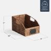 imageBest Choice Products Natural Hyacinth Angled Pantry Storage Baskets Woven Wicker Storage Bins wHandles Storage Container Baskets for Shelves Chalkboard Label amp Marker Pack of 2  NaturalChestnut