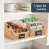 imageBest Choice Products Natural Hyacinth Angled Pantry Storage Baskets Woven Wicker Storage Bins wHandles Storage Container Baskets for Shelves Chalkboard Label amp Marker Pack of 2  NaturalNatural
