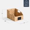 imageBest Choice Products Natural Hyacinth Angled Pantry Storage Baskets Woven Wicker Storage Bins wHandles Storage Container Baskets for Shelves Chalkboard Label amp Marker Pack of 2  NaturalNatural