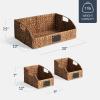 imageBest Choice Products Natural Hyacinth Angled Pantry Storage Baskets Woven Wicker Storage Bins wHandles Storage Container Baskets for Shelves Chalkboard Label amp Marker Pack of 2  NaturalChestnut