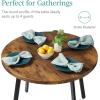 imageBest Choice Products Round Dining Table wSteel Legs  BlackBrown
