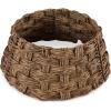 imageBest Choice Products 24in Christmas Tree Collar Woven Hyacinth 3Piece Holiday Rattan Tree Skirt Accessory for Home wCord CutOut  Transparent WhiteChestnut  Basket Weave