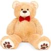 imageBest Choice Products 35in Giant Super Soft Plush Cuddly Teddy Bear Stuffed Animal Toy for Bedroom Kids Playroom wBow Tie Footprints  BrownBrown