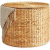 imageBest Choice Products Large Round Storage Ottoman WLid Handwoven Water Hyacinth Footstool Accent Stool Side Table Storage Container Plant Stand For Living Room Office or Bedroom  NaturalNatural